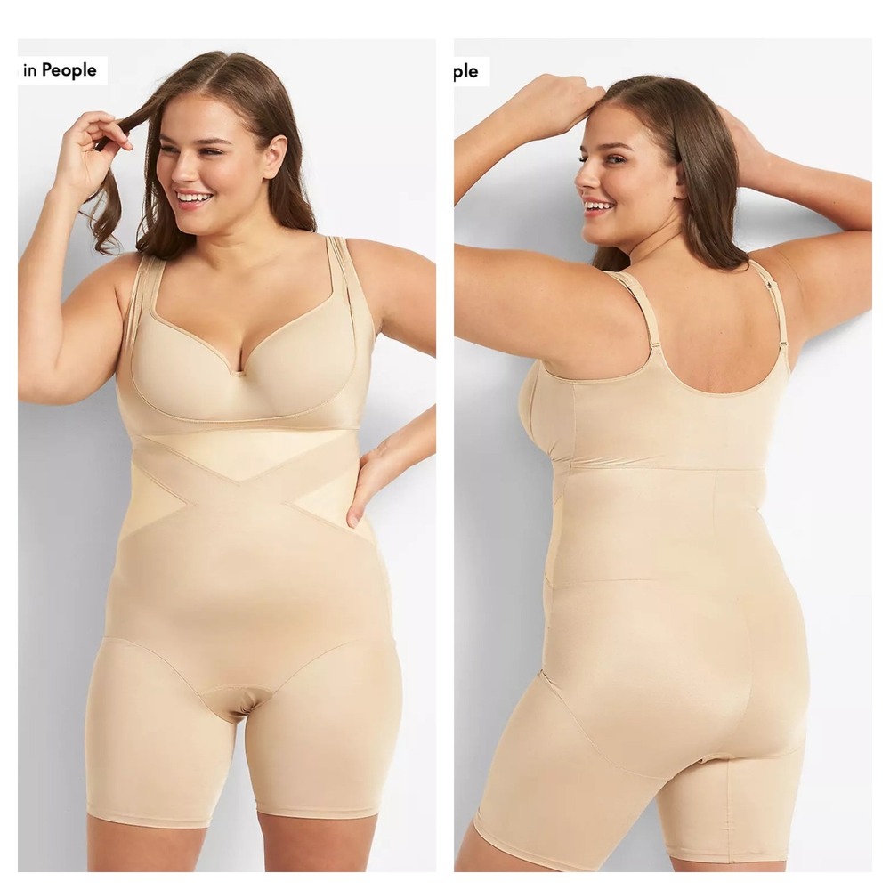 Cacique Contouring Open-Bust Thigh Shaper Size 18/20 nude tan beige